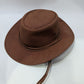 Brown Faux-Suede Western Hat