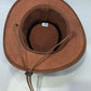 Brown Faux-Suede Western Hat