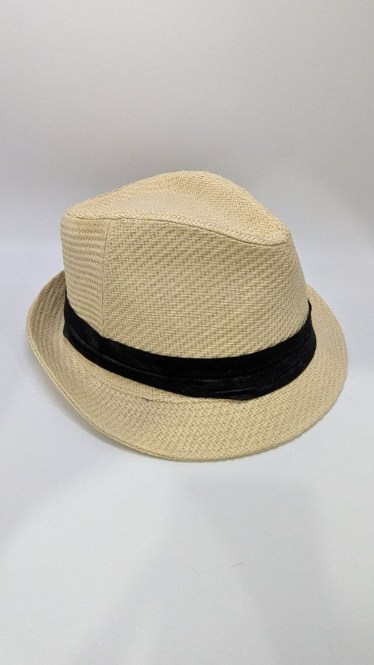 Hattitude Tan Wicker Fedora Hat
