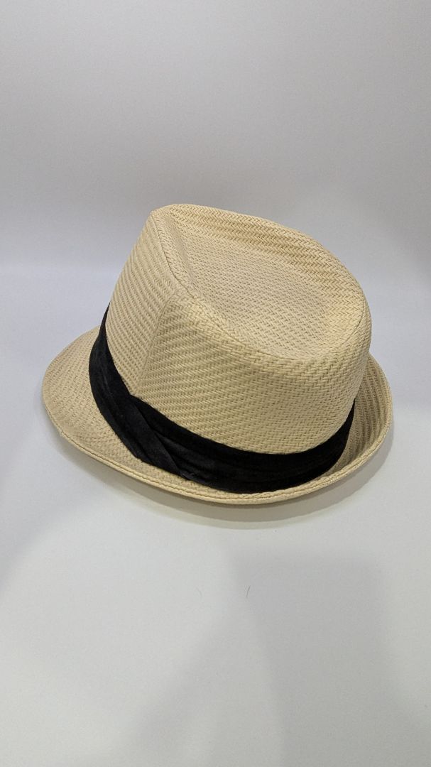 Hattitude Tan Wicker Fedora Hat