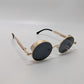 Gold-Tone Metal Retro Sunglasses