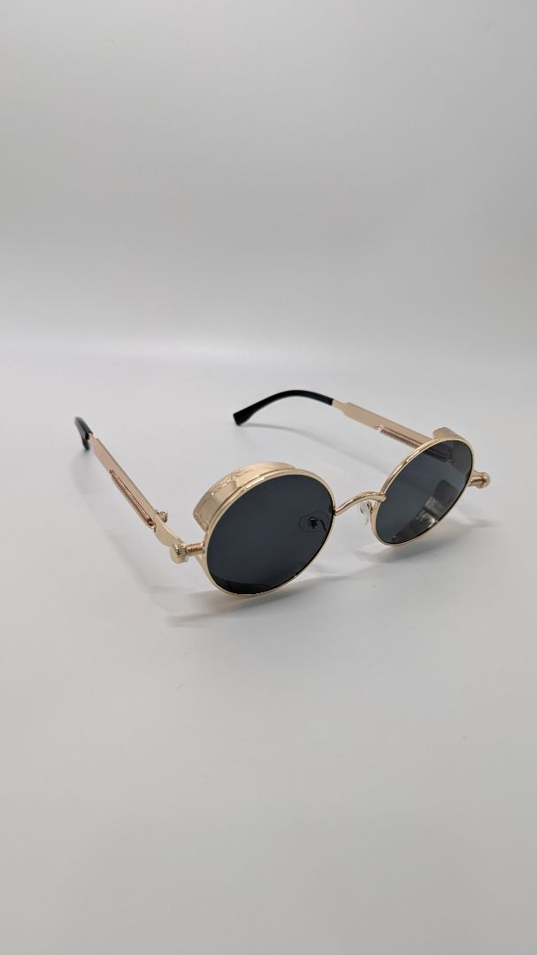 Gold-Tone Metal Retro Sunglasses