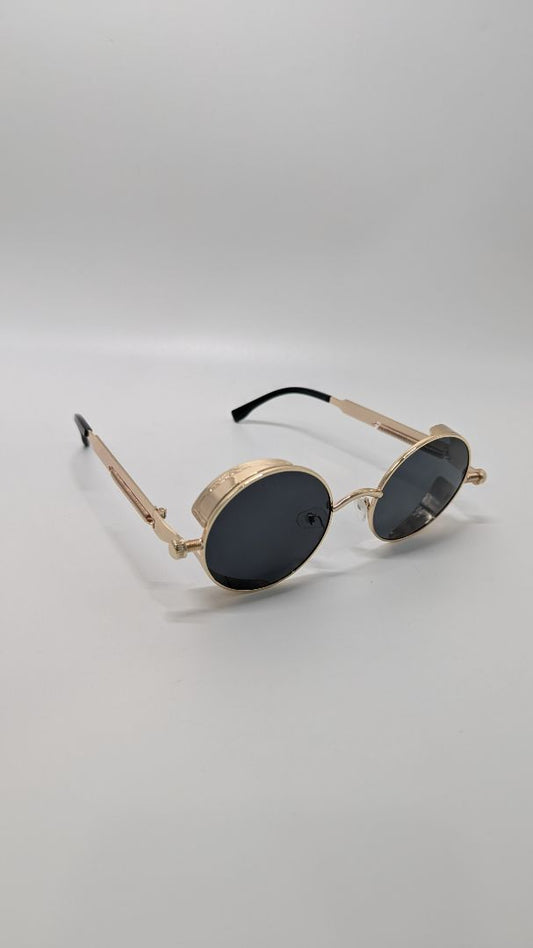 Gold-Tone Metal Retro Sunglasses