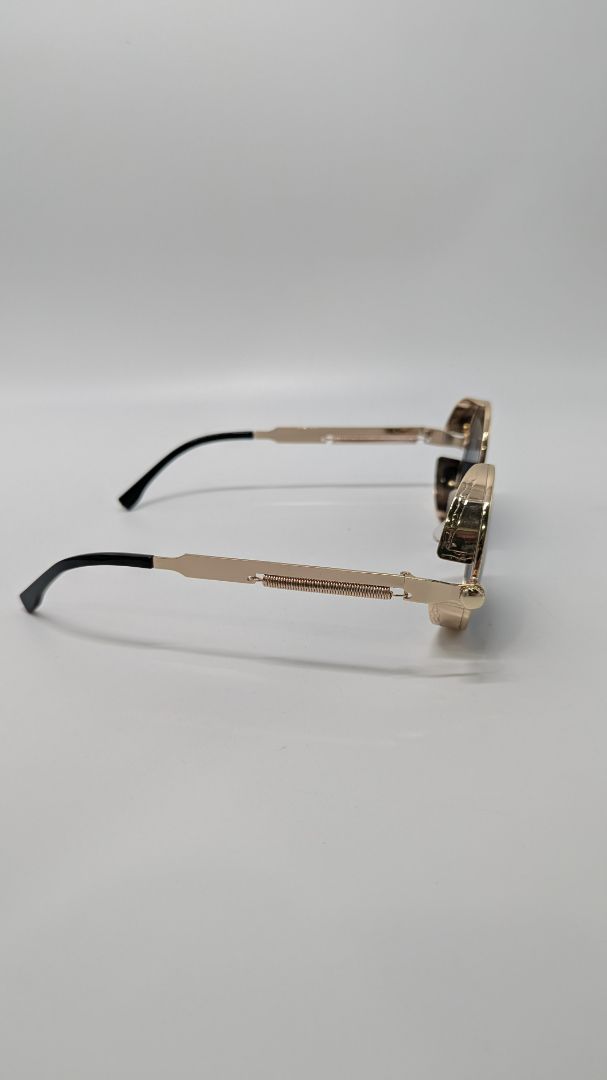 Gold-Tone Metal Retro Sunglasses