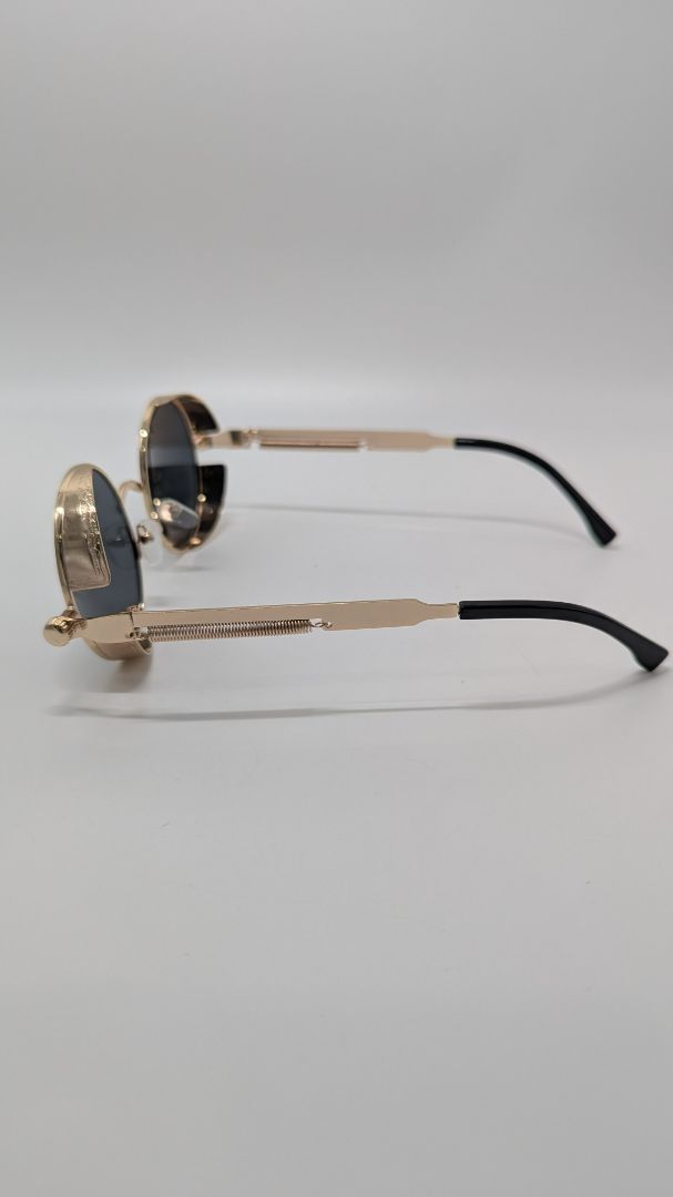 Gold-Tone Metal Retro Sunglasses