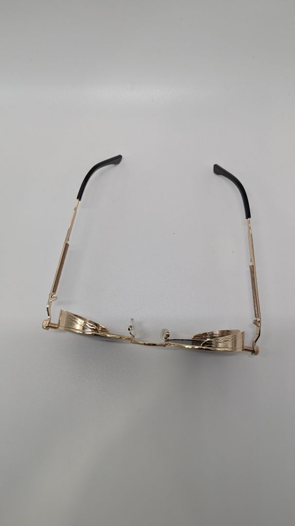 Gold-Tone Metal Retro Sunglasses