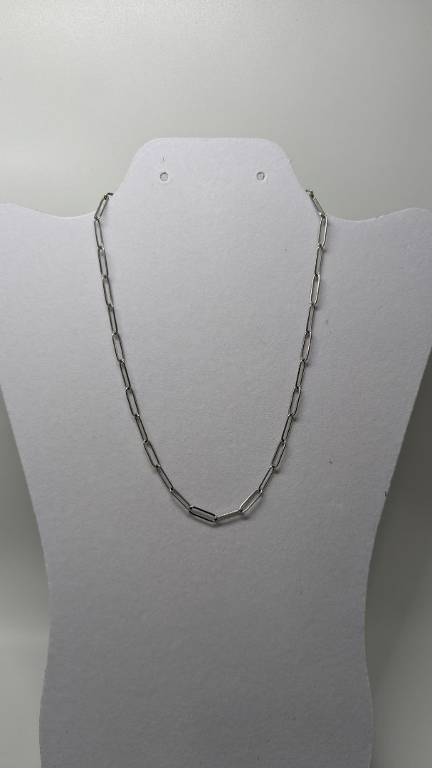 Silver Metal Chain Choker Necklace