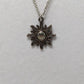 Silver Solar Flare Sun Pendant Necklace
