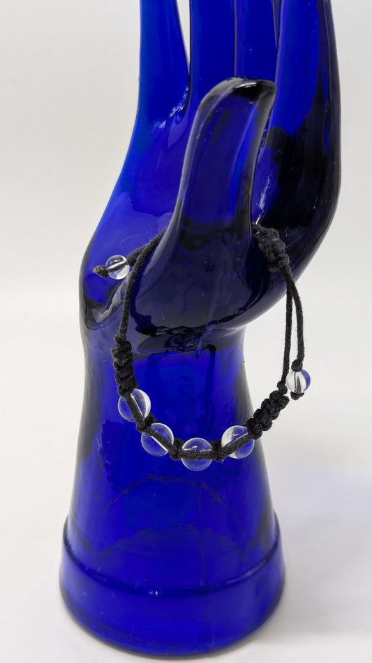 Black/Clear Wrapped Marble Sliding Bracelet