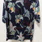 Caribbean Navy Blue Silk Hawaiian Button-Down Shirt