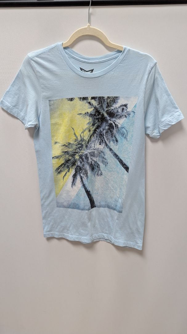 UNIVIBE Light Blue Palm Tree Graphic Tee