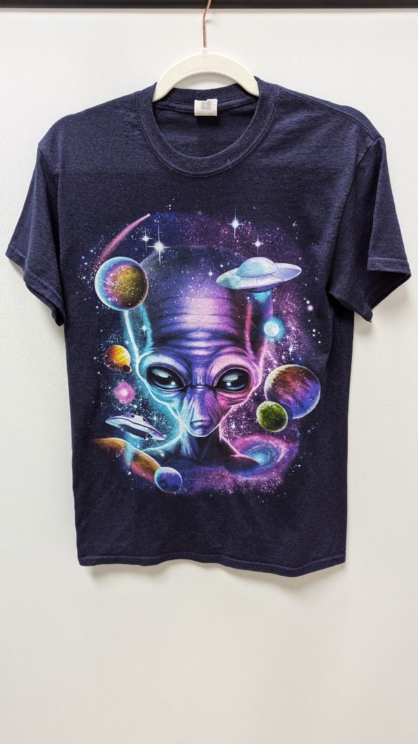 Gildan Navy Alien Short-Sleeve Graphic Tee