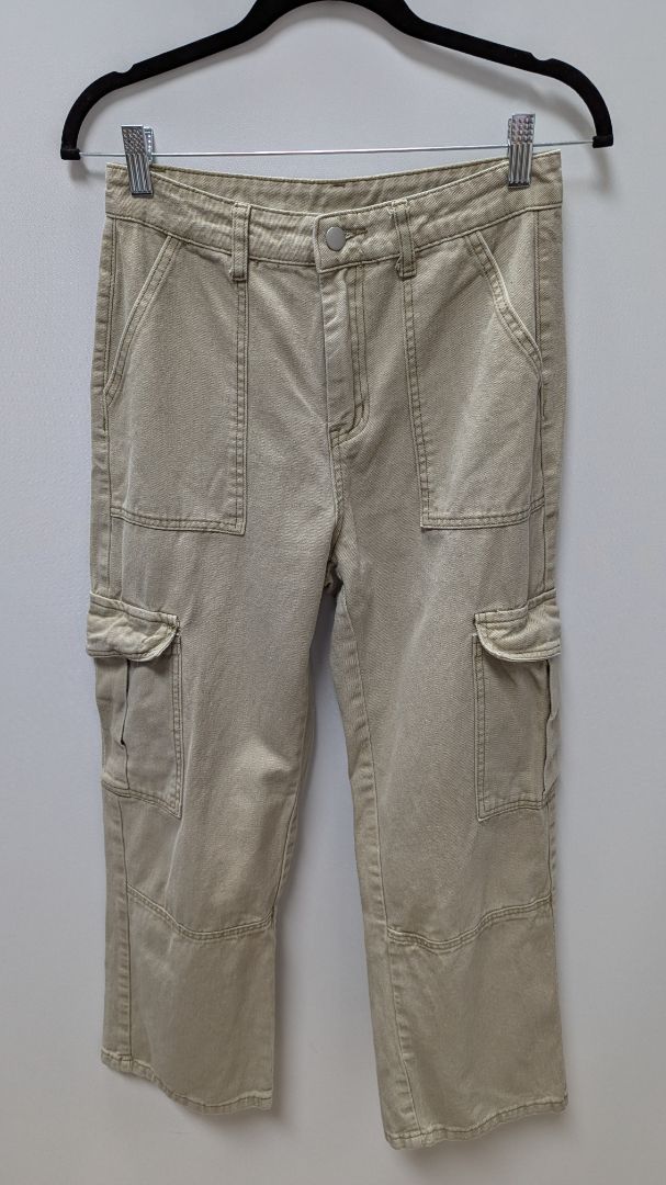 DAZY Light Khaki Wide-Leg Cargo Pants