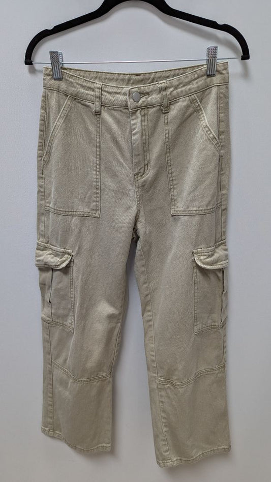 DAZY Light Khaki Wide-Leg Cargo Pants