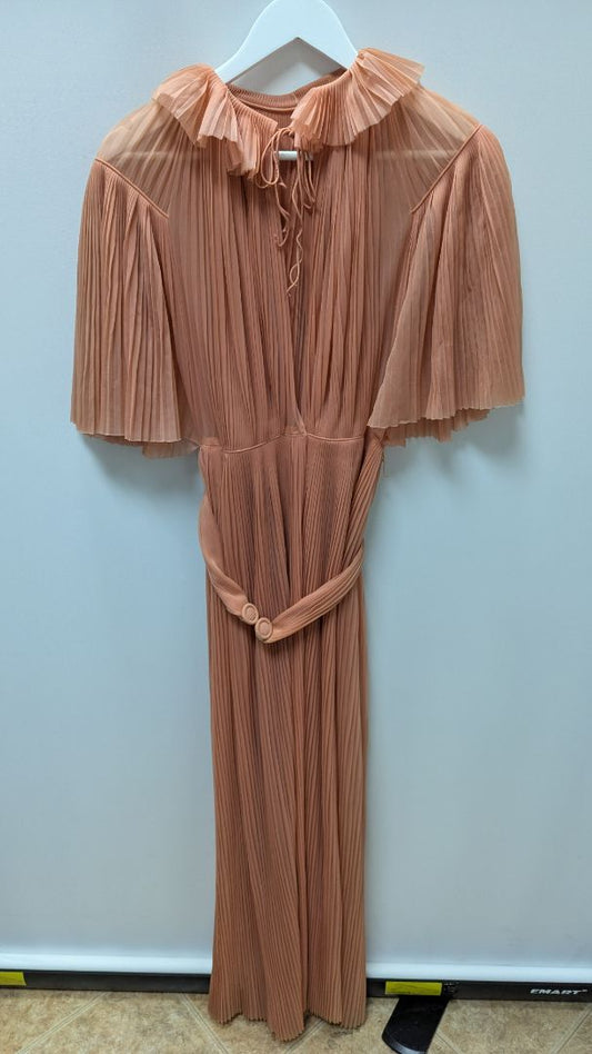 Vanity Fair Peach Pleated Vintage Boudoir Robe