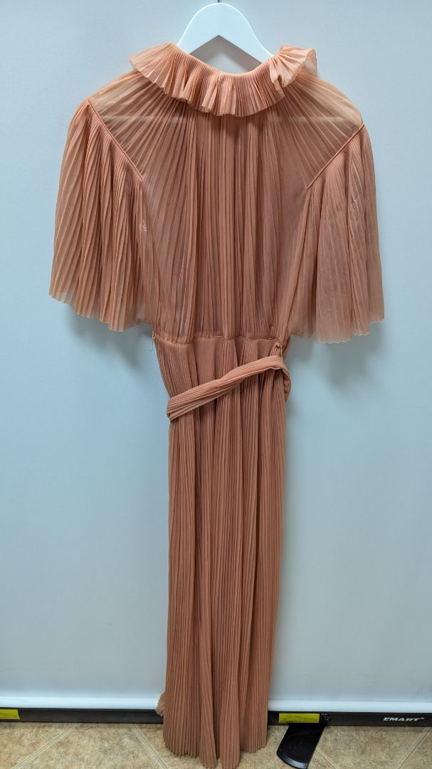 Vanity Fair Peach Pleated Vintage Boudoir Robe