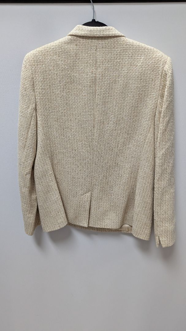 Jones New York Tan Metallic Woven Blend Blazer