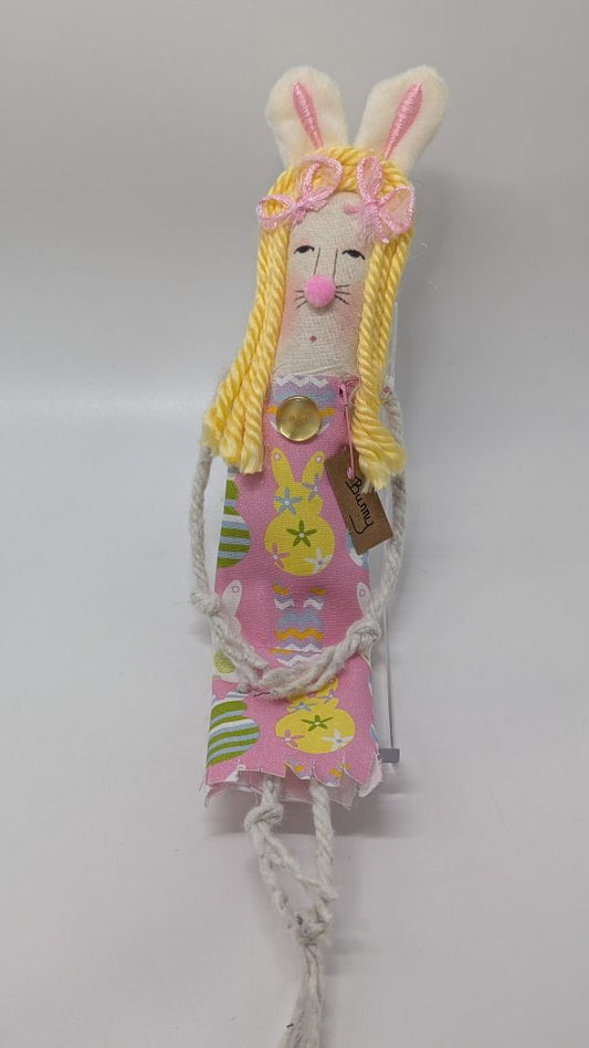 Handmade Bunny Pink Modern Primitive Doll
