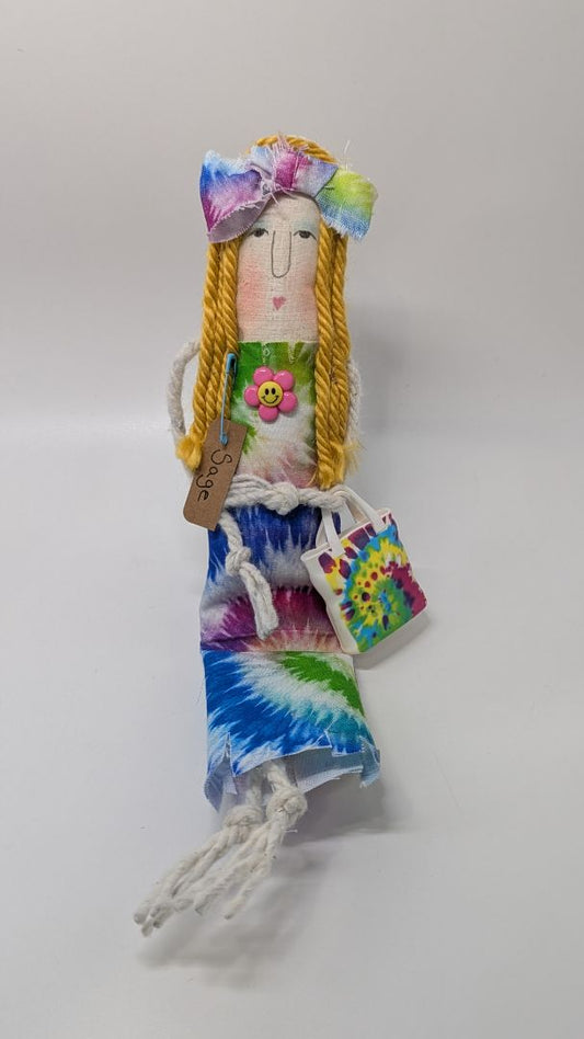 Handmade Sage Psychedelic Modern Primitive Doll