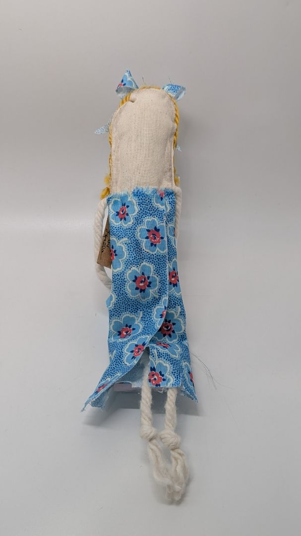 Handmade Flora Blue Floral Modern Primitive Doll