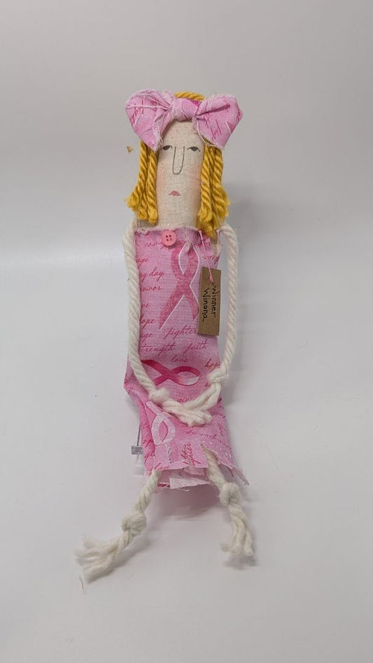 Handmade Winner Winona Breast Cancer Modern Primitive Doll