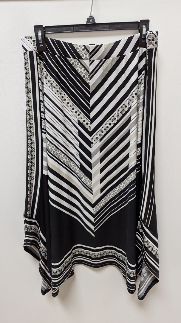 JM Collection Black/White Mixed Print Asymmetrical Skirt