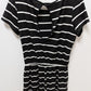Bar III Black/White Striped Short-Sleeve Romper