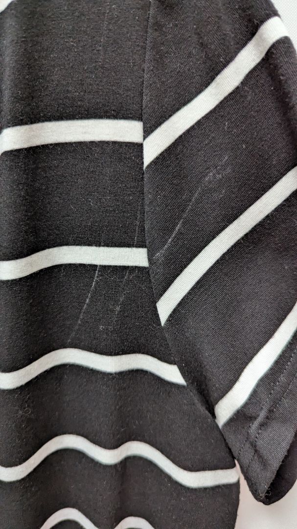 Bar III Black/White Striped Short-Sleeve Romper