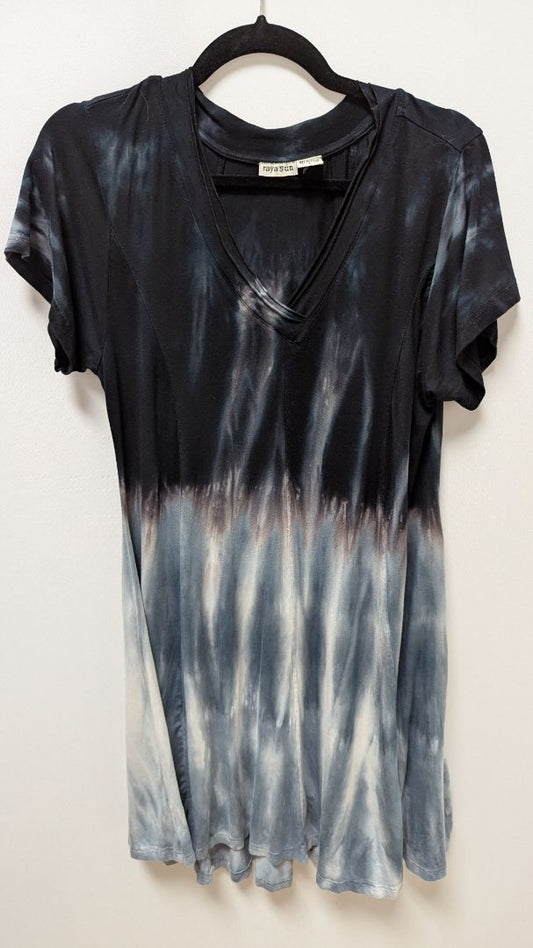 raya sun Grey Tie-Dye Ombre Flared Dress