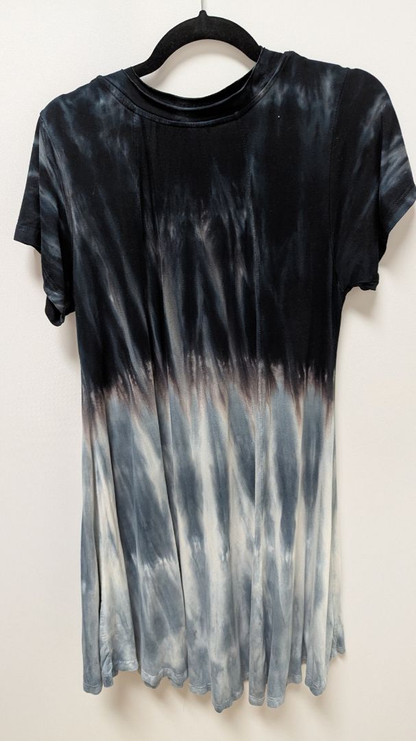 raya sun Grey Tie-Dye Ombre Flared Dress