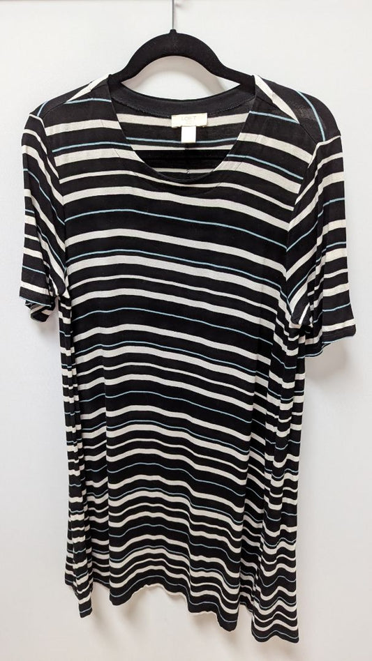 LOFT Outlet Black/White Striped Short-Sleeve Tee Dress