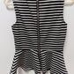 WD NY Black/White Striped Sleeveless Peplum Blouse