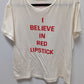 ban.do Cream "I Believe in Red Lipstick" Graphic Tee