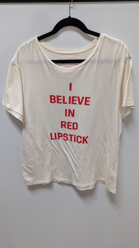 ban.do Cream "I Believe in Red Lipstick" Graphic Tee
