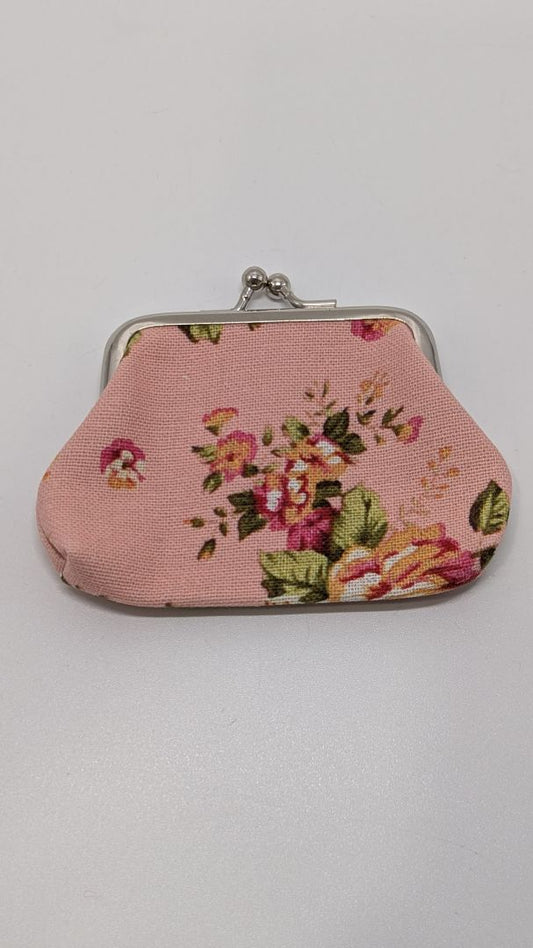 SilTriangle Pink Floral Coin Purse Pouch