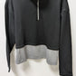 savvi Black/Grey Mesh-Hem Pullover Sweatshirt