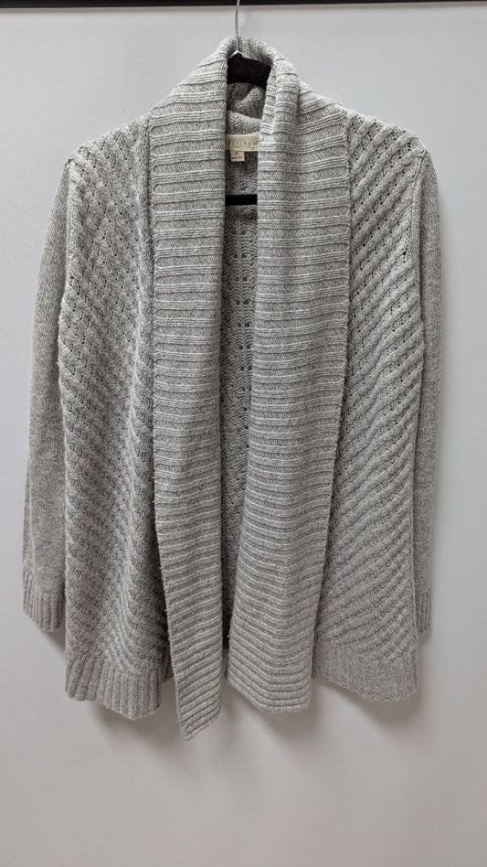 LOVESTITCH Light Grey Crochet Knit Cardigan