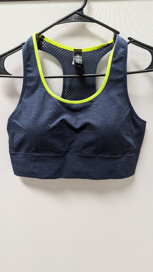savvi Navy/Lime Green Lightly Lined Sports Bra