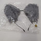 EVERMARKET Grey Faux-Fur Cat Ears with Bells