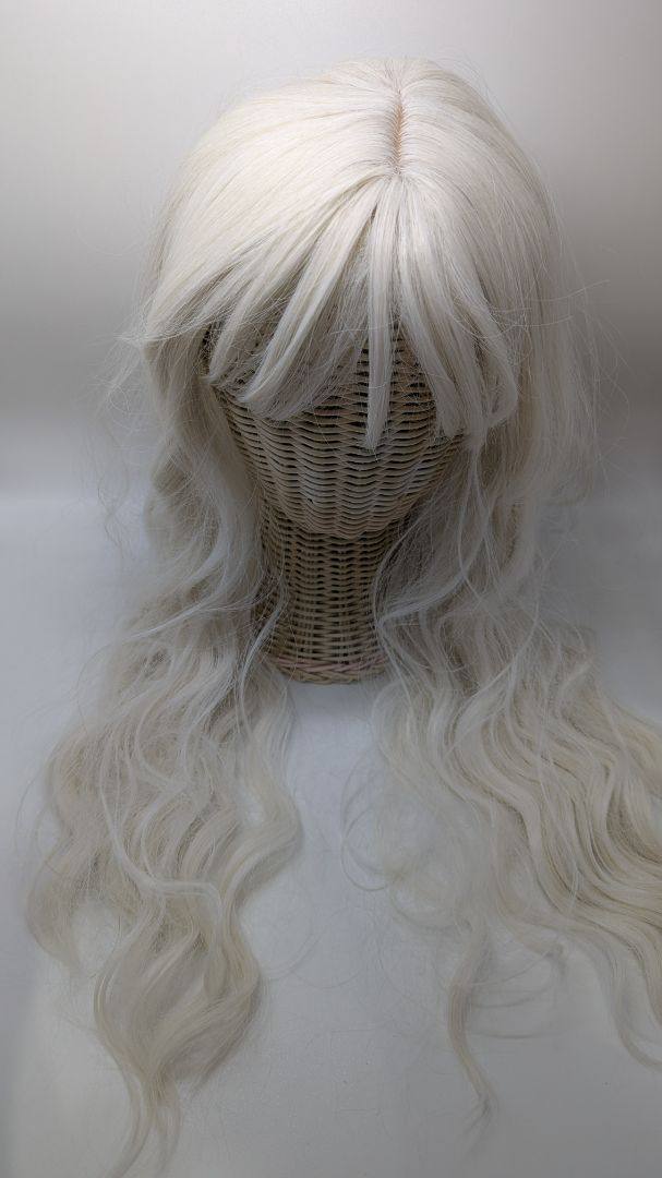 White Wavy Long Length Fake Hair Wig