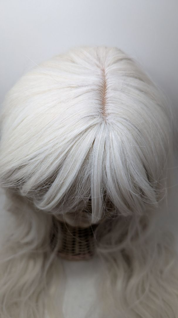 White Wavy Long Length Fake Hair Wig