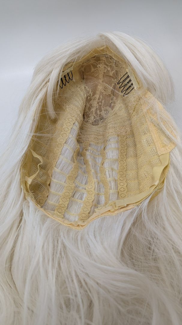 White Wavy Long Length Fake Hair Wig