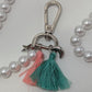 Recycled Threads Handmade Blue/Pink Faux-Pearl Bag Charm