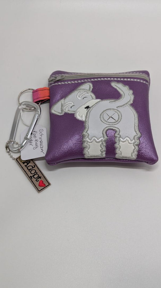 Handmade Purple Schnauzer Poo Waste Bag Holder