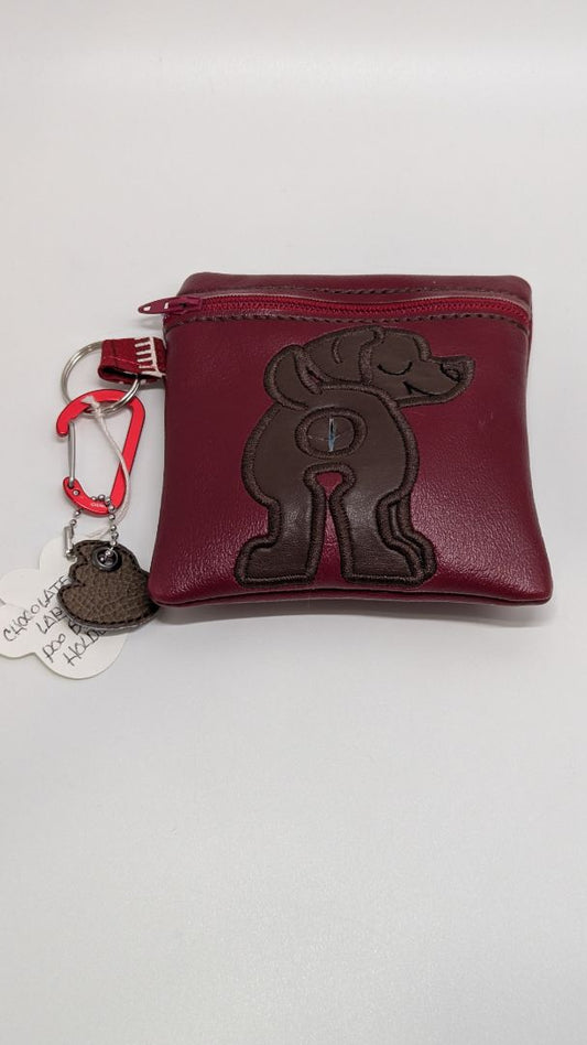 Handmade Maroon Chocolate Lab Poo Waste Bag Holder