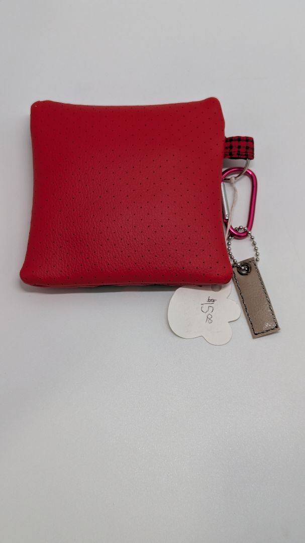 Handmade Red/Black Poodle Poo Waste Bag Holder