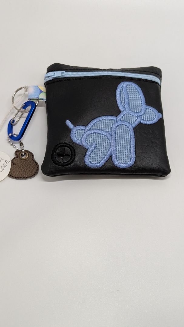 Handmade Black/Blue Balloon Dog Poo Waste Bag Holder
