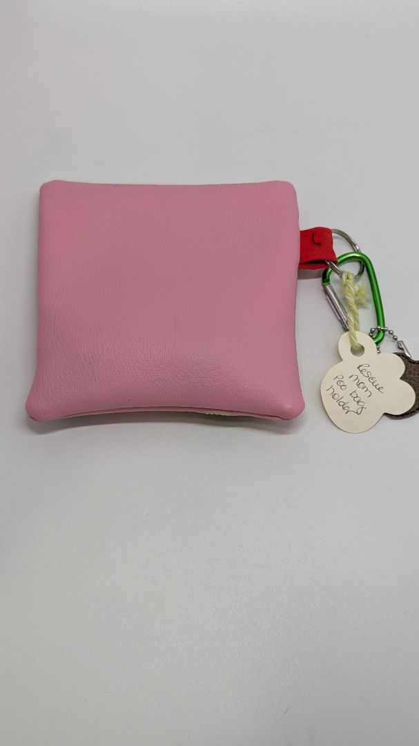 Handmade Pink "Rescue Mom" Poo Waste Bag Holder
