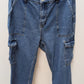 Shein Curve Medium Wash Wide-Leg Cargo Jeans