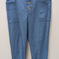 EVALESS Blue 4-Button Fly High-Rise Casual Pants